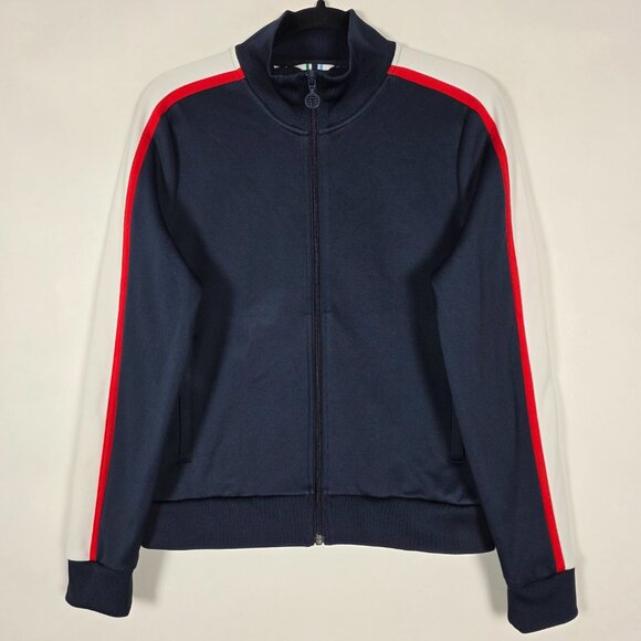 Tory Sport Striped Womens Large long Sleeve Full Zip Jacket - Picture 1 of 8